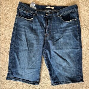 Levi's Women's Dark Blue Denim Bermuda Shorts